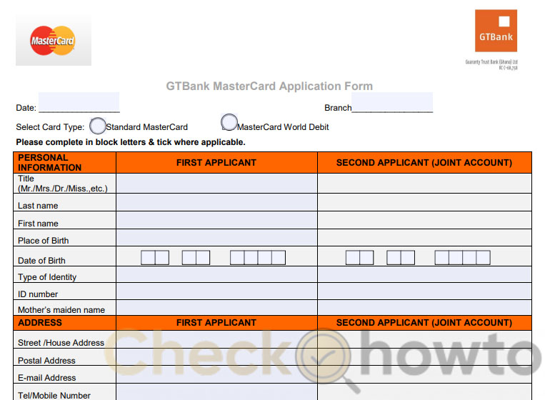 How to Apply for GTBank ATM Card