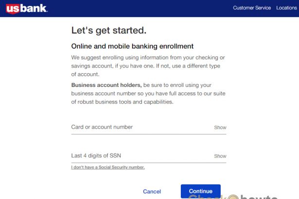 Online Banking for US Bank - Enroll and Login