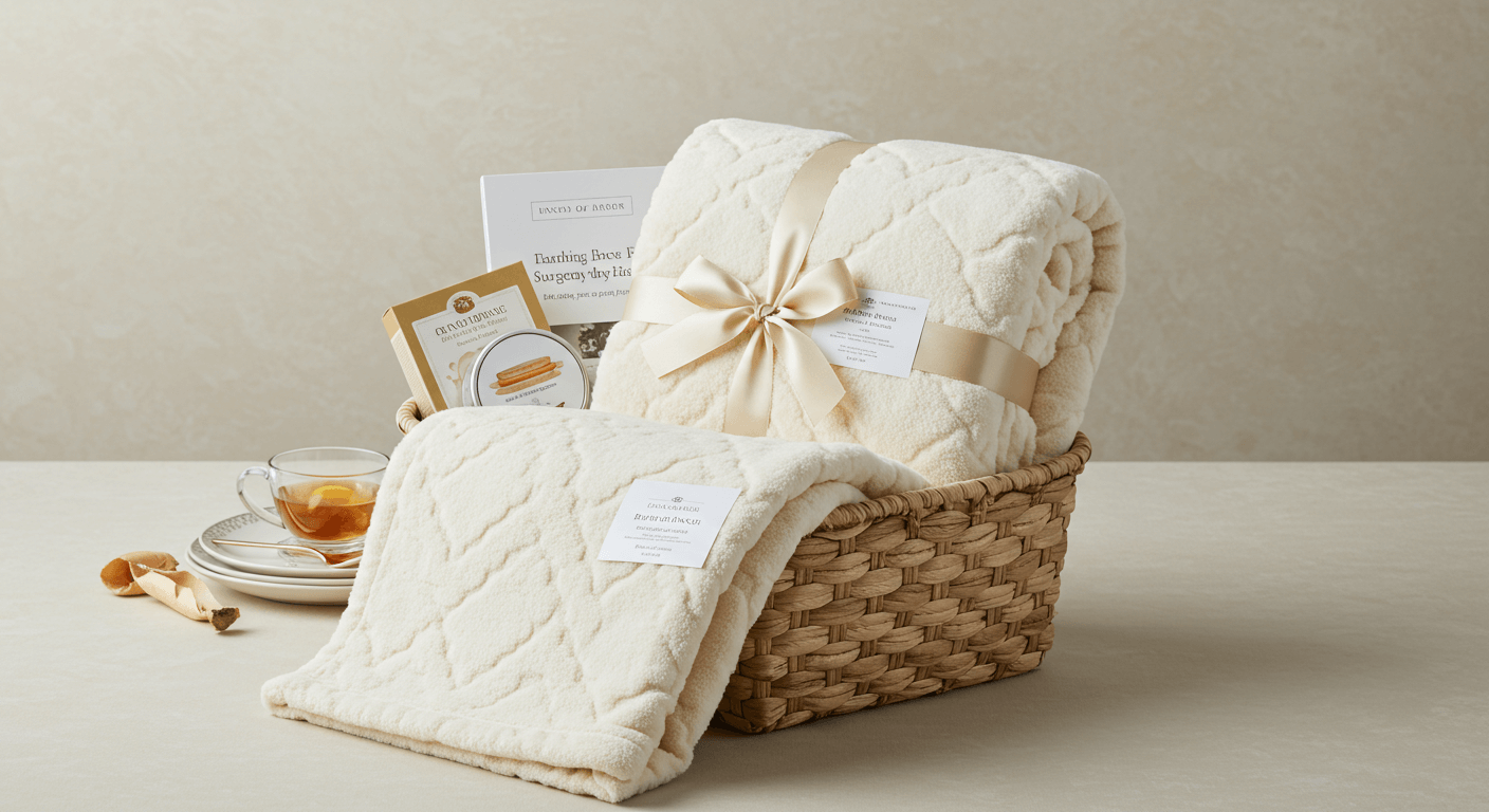 Cozy blanket gift after surgery