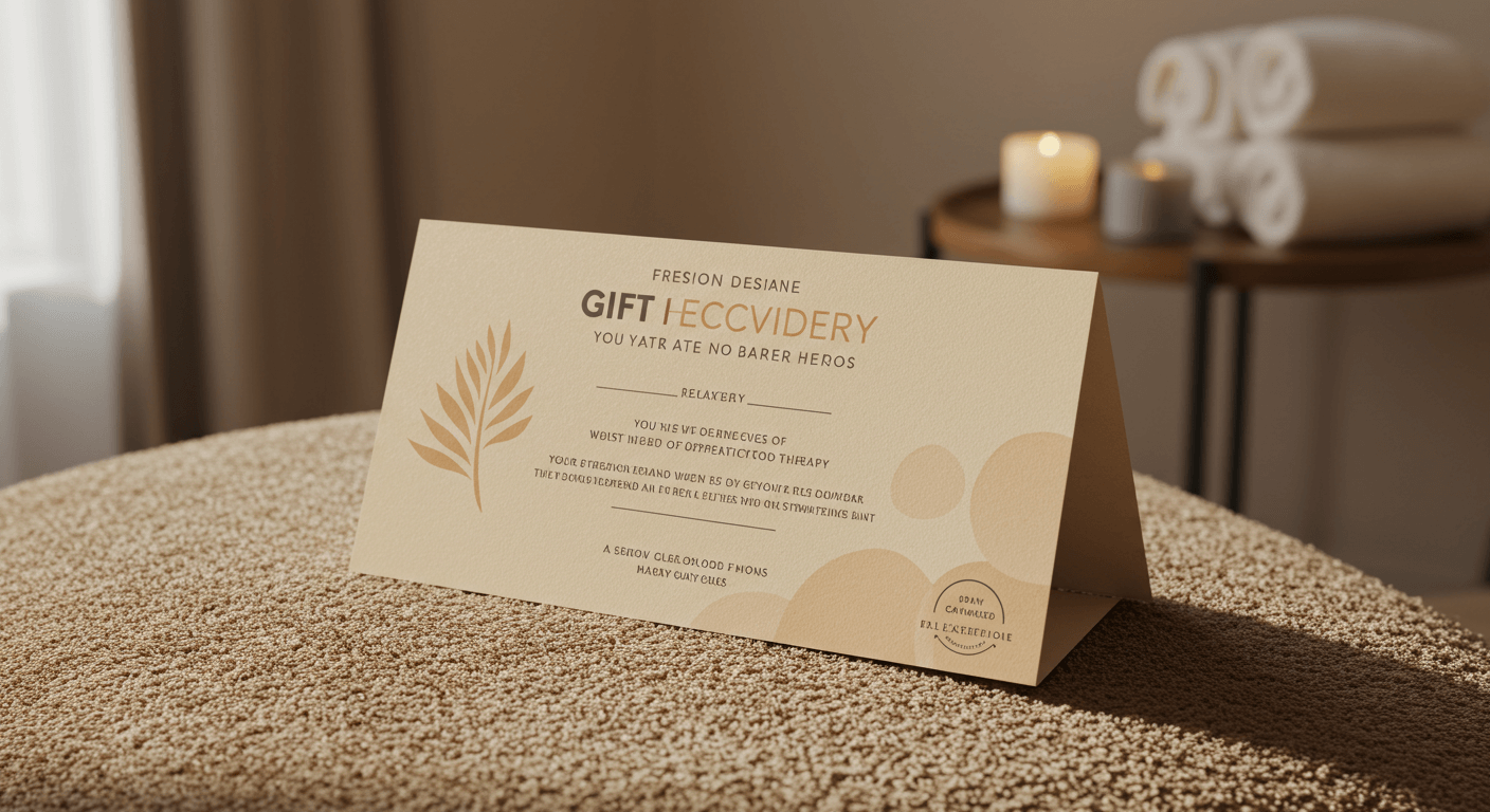 Massage gift certificate for recovery