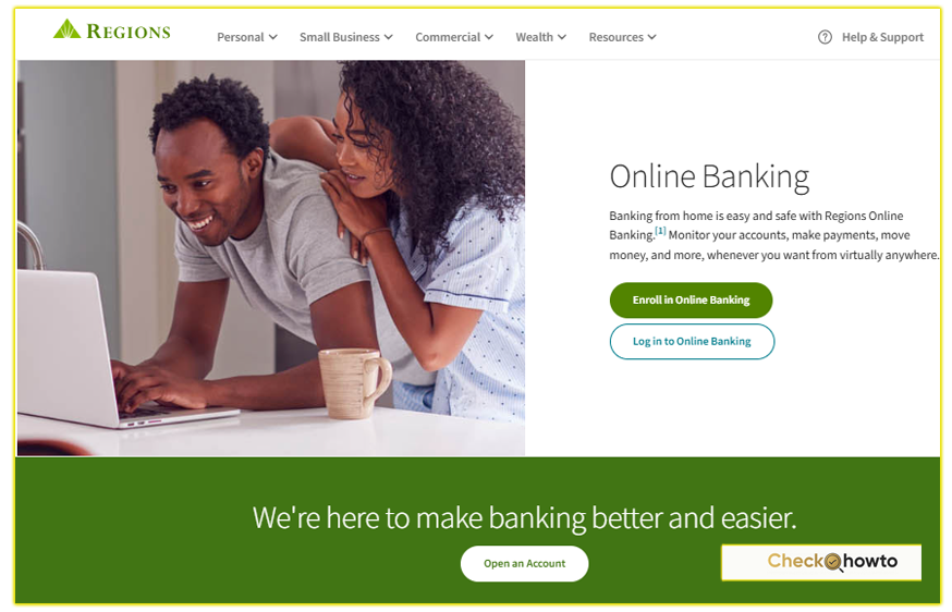 Online Banking with Regions - Enroll and Login