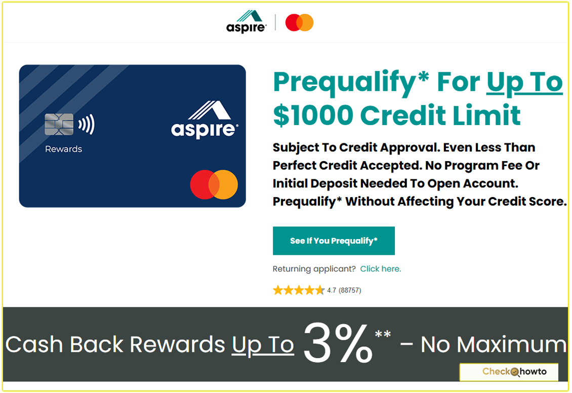Aspire Credit Card Pre-Approval