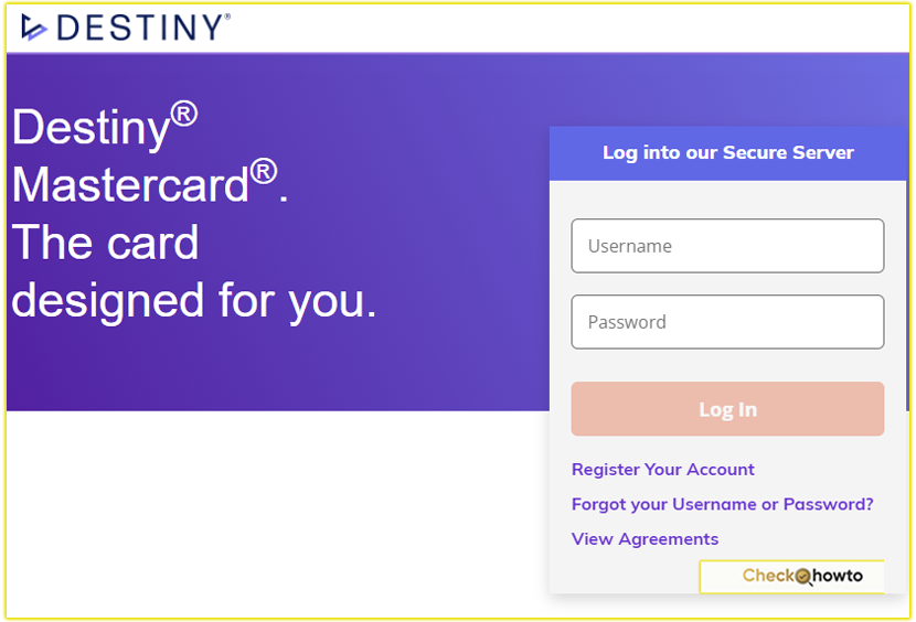 How I Log In to My Destiny Credit Card Account