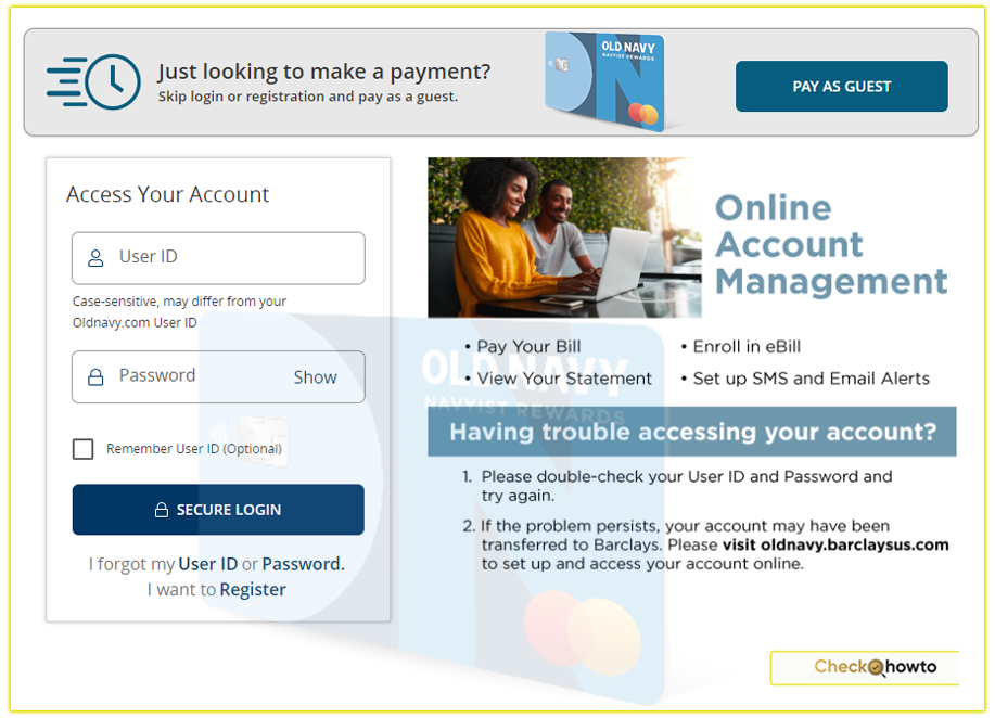 How I Login to My Old Navy Credit Card Account