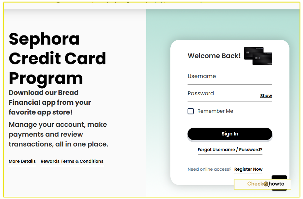 How I Login to My Sephora Credit Card Account
