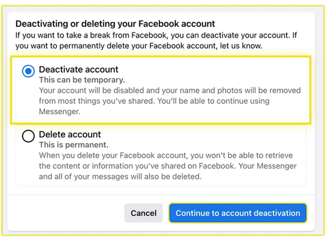 How to Deactivate Your Facebook Account