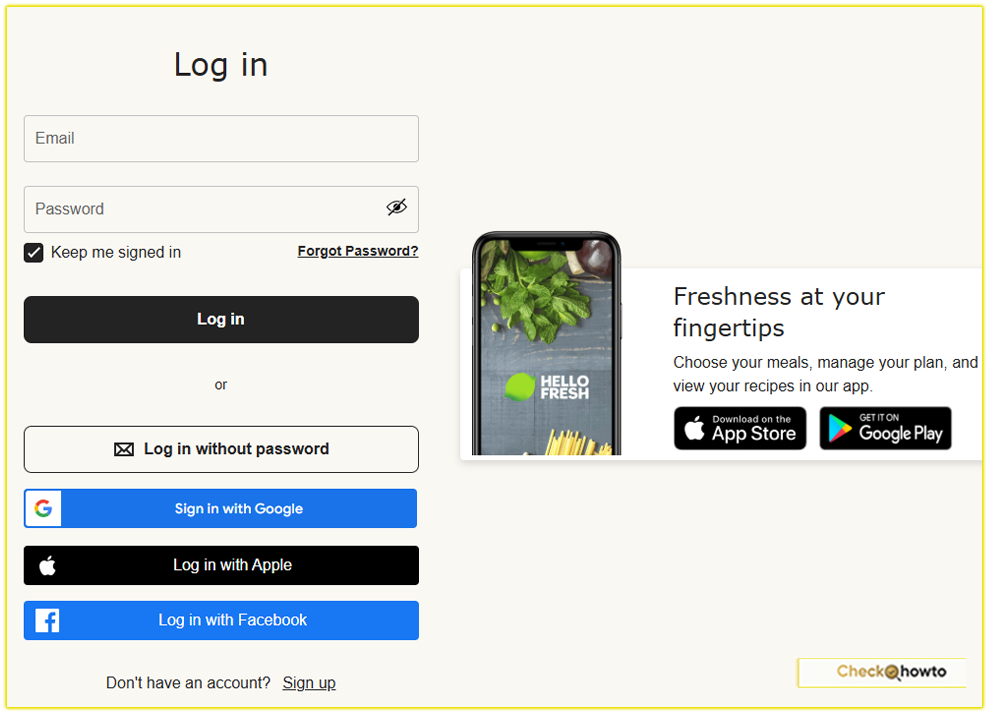 How I Login to My HelloFresh Account