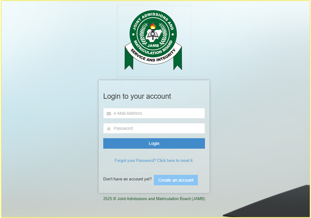 How to Login to My JAMB Portal