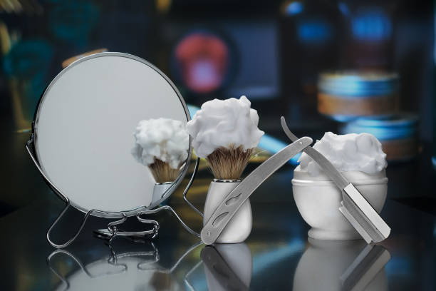 Luxury shaving kit with razor and cream from The Art of Shaving, a thoughtful birthday gift for boyfriend, on a bathroom counter.